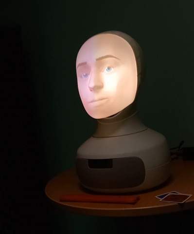 Le robot Furhat du GIPSA-lab, utilisé pour l'étude des interactions face-à-face et mettre l'humain en situations expérimentales